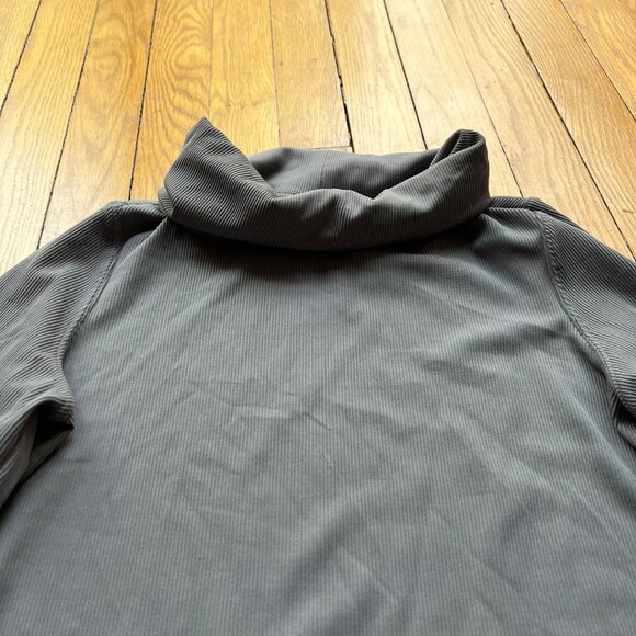 Free People Movement Size L Slate Gray Ribbed Long Sleeve Turtleneck Shirt - Picture 4 of 13